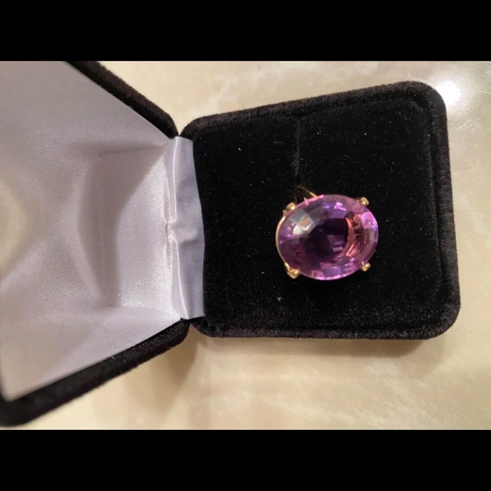 14 kt yellow gold amethyst stone. In great like new condition. - Picture 9 of 14